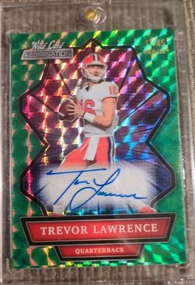 2021 Wild Card Alumination - Autographs Trevor Lawrence Holo-Lux Green /45 (AU,