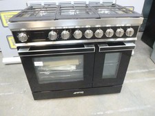 Smeg Range Cooker Black Portofino CPF92GMBL 90cm Dual Fuel A Graded (CH-2687)