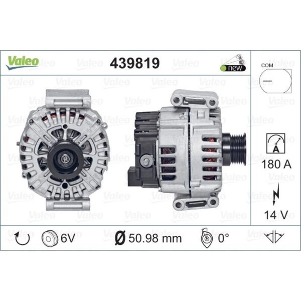 Valeo Generator Lichtmaschine 180A 14V FüR Mercedes-Benz C-Klasse Cabriolet-image