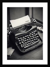 Bold Vintage Typewriter Framed Wall Art Poster Canvas Print Picture thumbnail