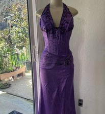 Purple Halter Formal Gown with Embellishments, Size 6