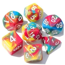  DND Polyhedral Dice Set for Dungeons and Dragons RPG MTG Role Playing Rainbow