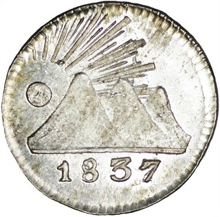 Central American Republic 1837 1/4 Real VERY CHOICE BU