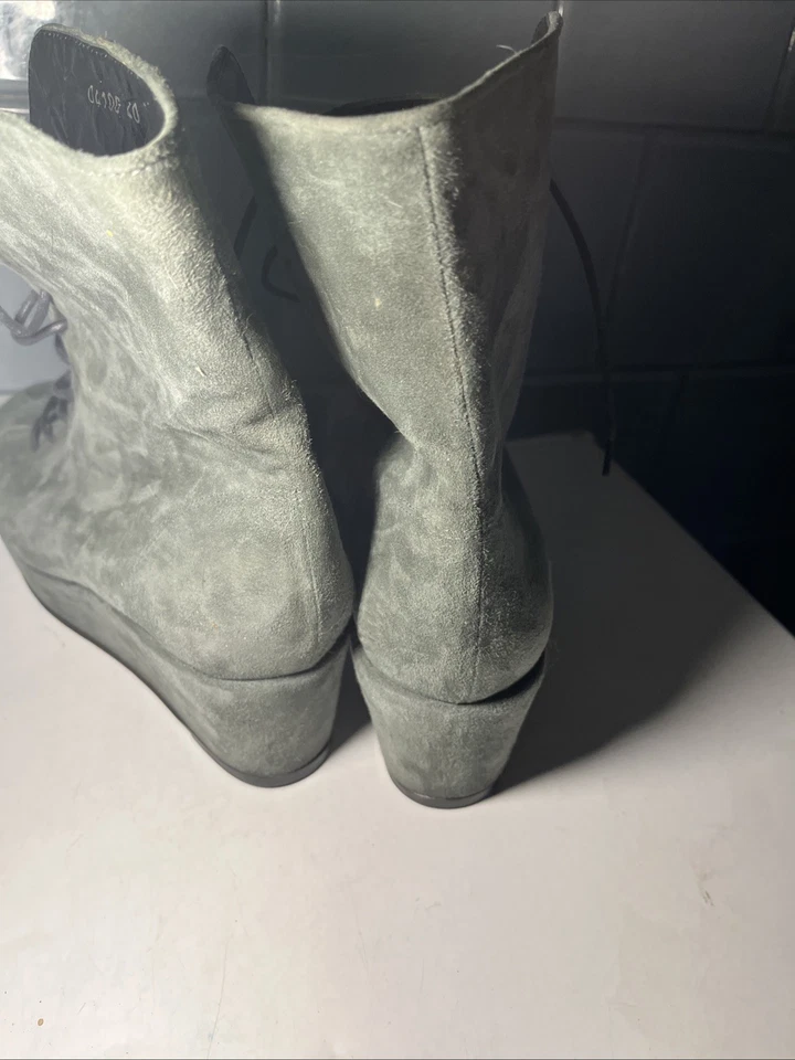 BOTAS WEDGE CERIMÔNIA DE ABERTURA SAPATOS FEMININOS FEMININOS CAMURÇA CINZA TAMANHO 40 - Imagem 4 de 4