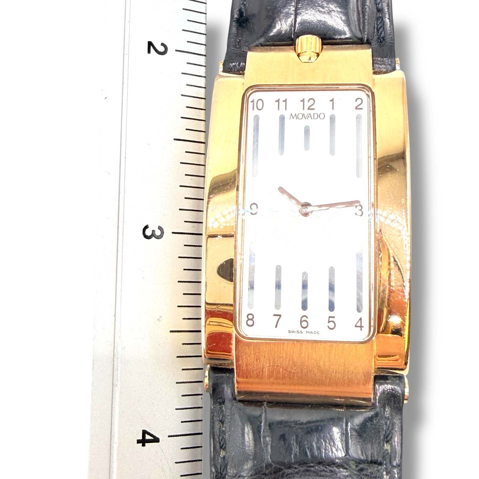 Rare Vintage Movado 18k Rose Gold Quartz Watch 83 Grams image 3