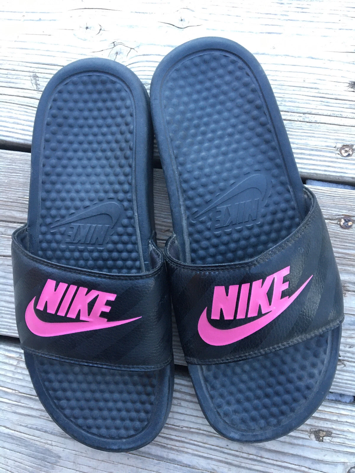 Pantofole Nike 343882 061 Benassi nere rosa taglia 7 donna