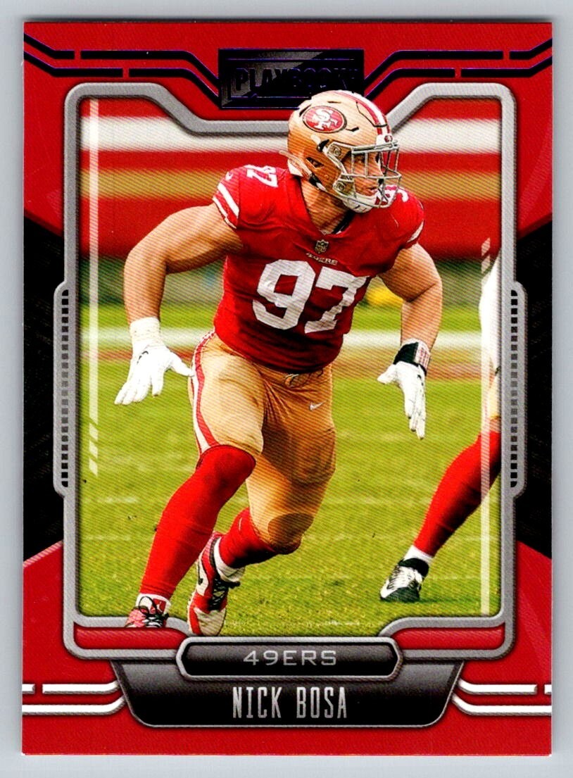 2021 Panini Playbook Football Purple Nick Bosa San Francisco 49ers #77