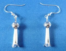 NEW Sterling Silver Squash Blossom EARRINGS w/ French wires Native American made