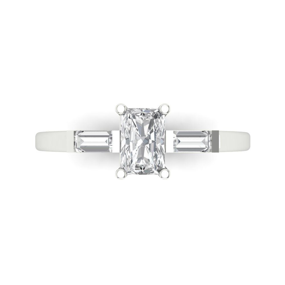 Emerald Cut White Sapphire Promise Ring Tcw Emerald Cut