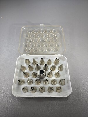ATECO Various Cake Decorating Pastry Tips Nozzles Orig Case Set #782 Vintage
