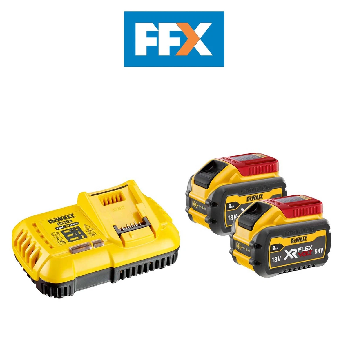 DEWALT Twin 54V 9Ah Flexvolt Battery Charger DCB547XDCB118