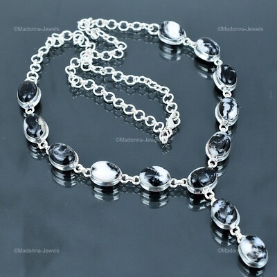 Womens day Deal 925 Silver White Buffalo Turquoise Gemstone Chain Wife Necklace