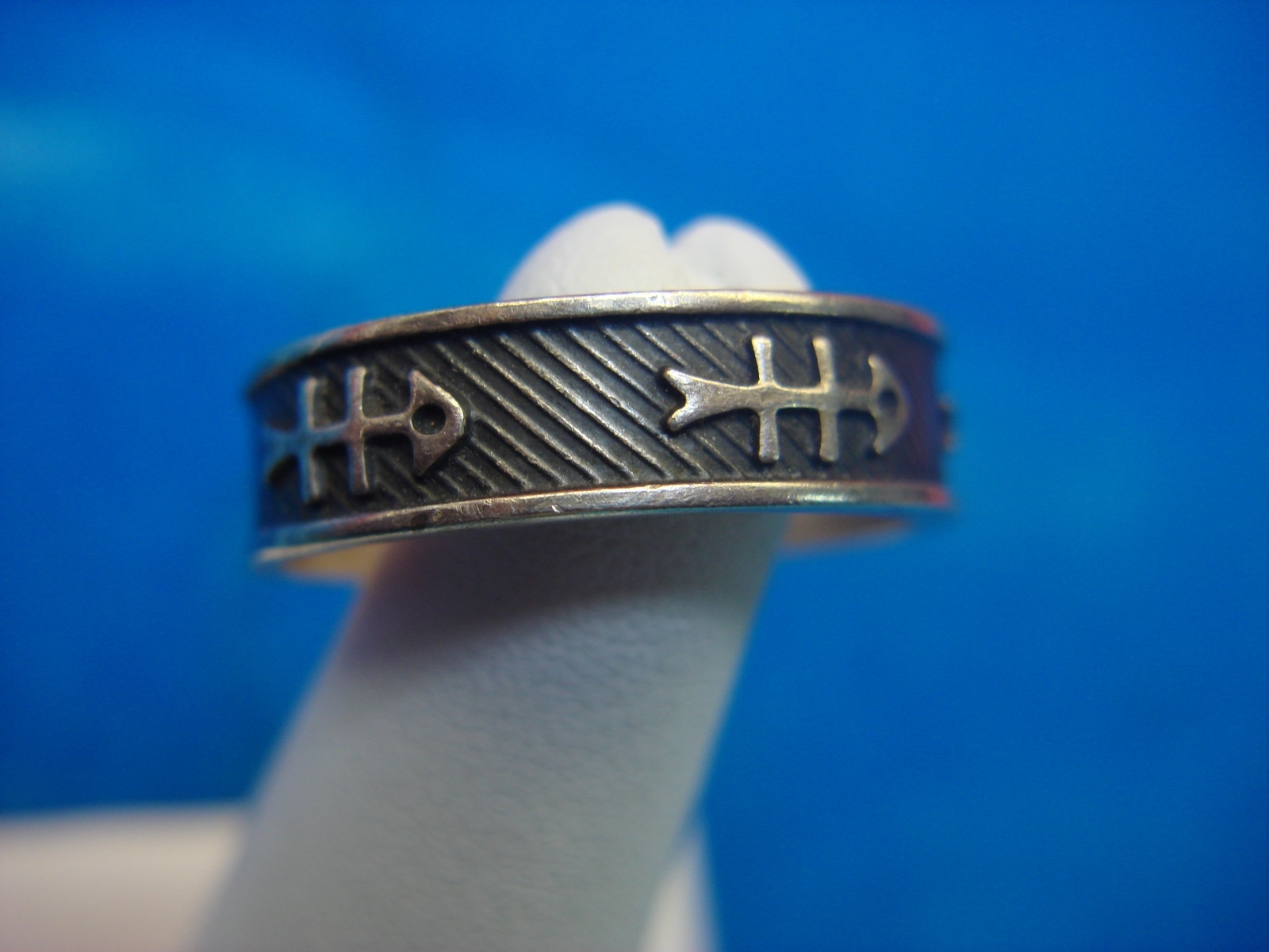 FISH SKELETON SOLID STERLING SILVER BAND RING - N… - image 3