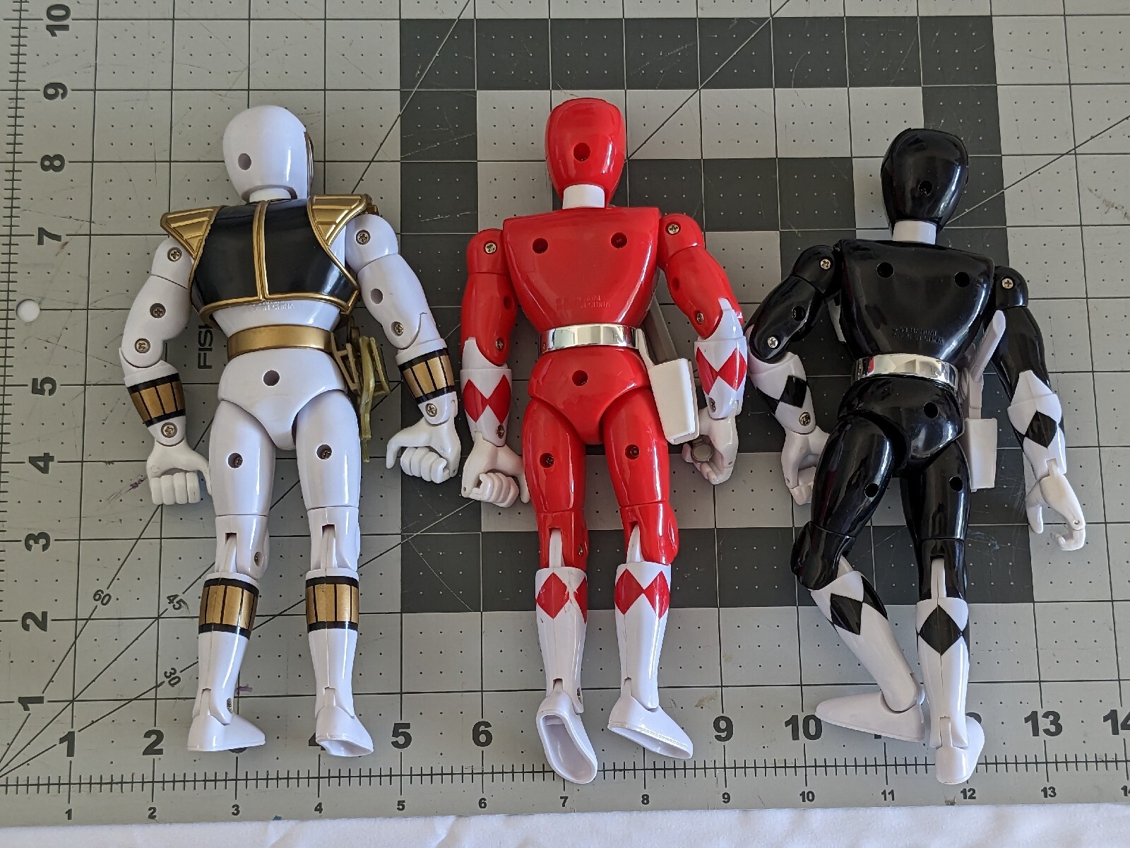White Ranger Red Black Power Rangers MMPR 1993 8" Bandai Action Figures Set Of 3