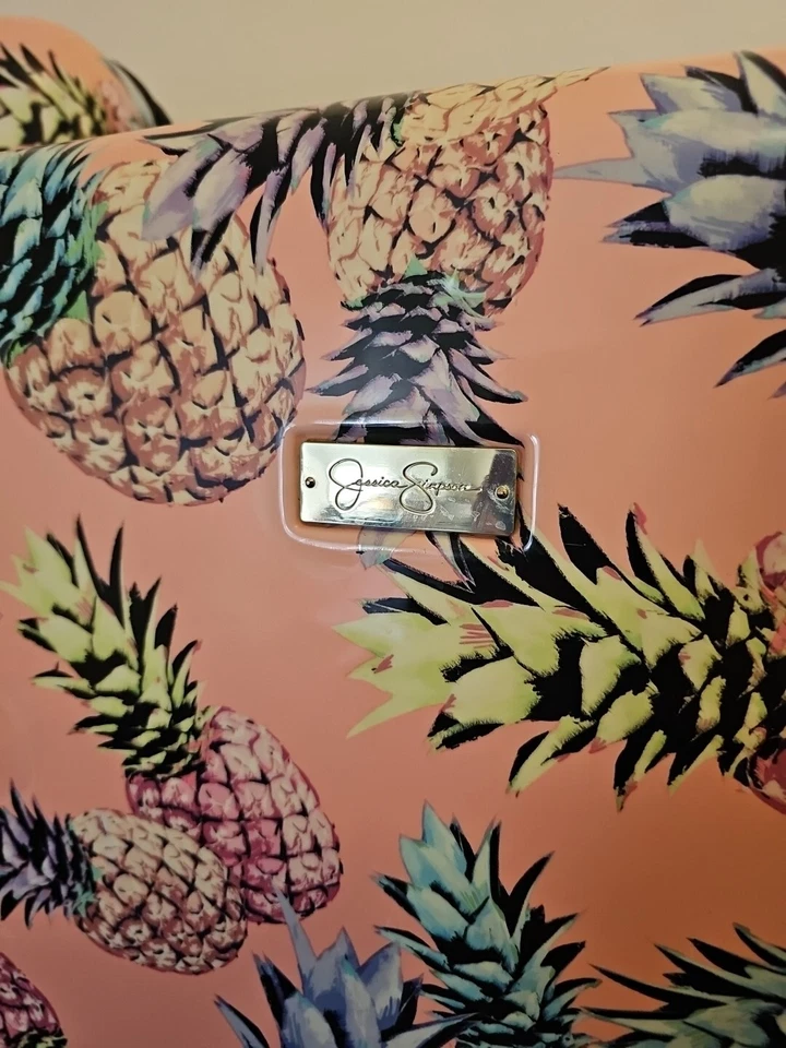 Bagagem Jessica Simpson 24" E 29" Rosa Abacaxi Mala Dura Tropical - Imagem 2 de 4