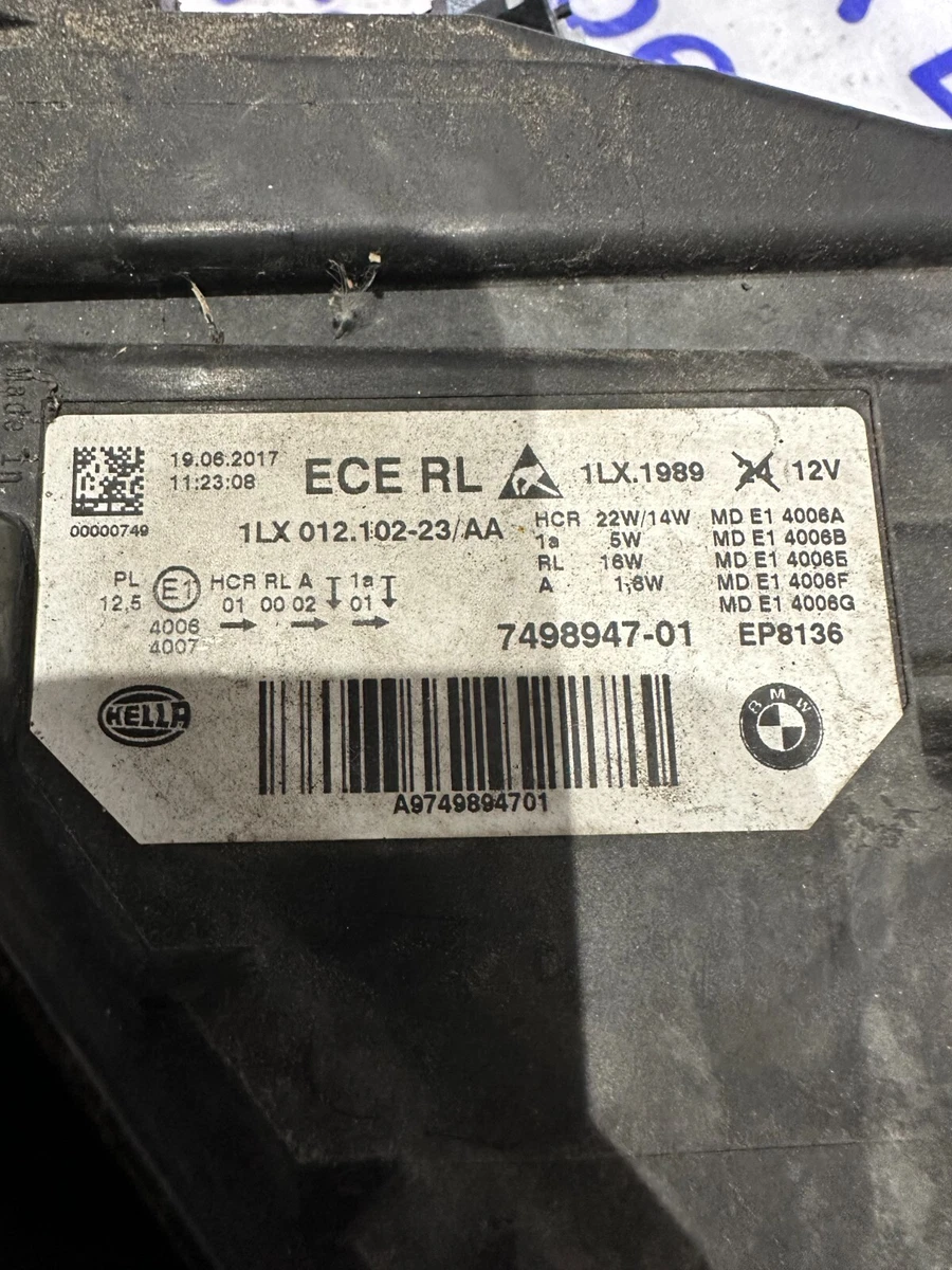 BMW 3 SERIES F31 F30 LCi NEAR SIDE FULL LED HEADLIGHT 7498947 