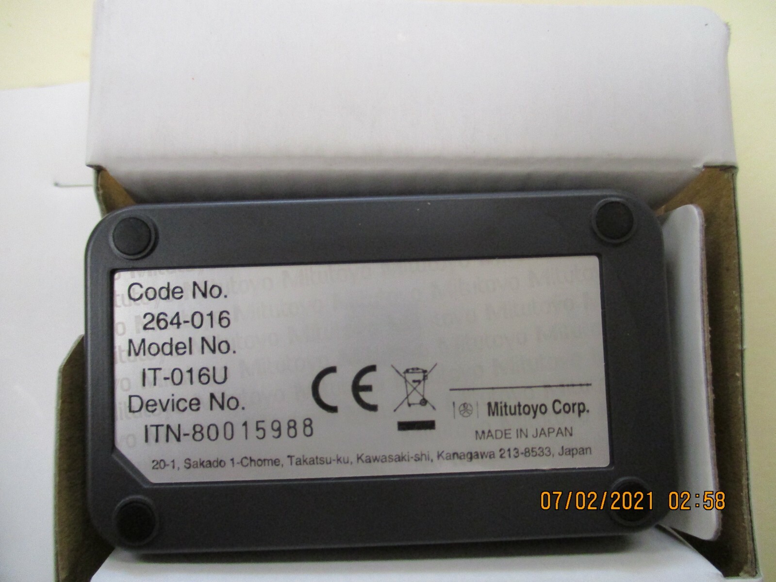 Cavo USB Mitutoyo 264-016-10 IT-016U Per Input Strumenti Di Misura - NUOVO