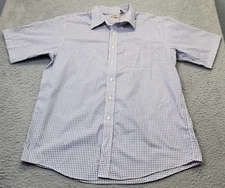 L.L. Bean Shirt Mens Large Multi Check Cotton Short Sleeve Collared Button Down