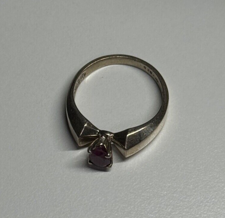 925 Sterling Silver Ruby Ring Size 6 - image 6