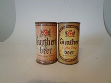 GUNTHER BEER FLAT TOP CANS 2 DIFFERENT