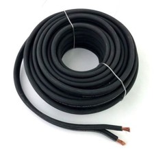 Black 14 AWG True Gauge 25 FT Pure Copper Marine Car Audio Speaker Cable Wire
