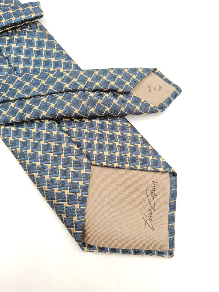 🇮🇹 Corbata de seda geométrica multicolor Tino Cosma para hombre hecha en Italia 58x3 5/8  Foto 2 de 4