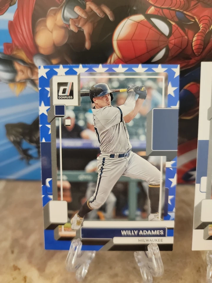 Willy Adames Independence Day 2022 DONRUSS Milwaukee Brewers plus base - Image 2 of 3
