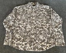 Cowboy Hardware Mens Shirt Pearl Snsp White Gray Paisley Rodeo Rancher