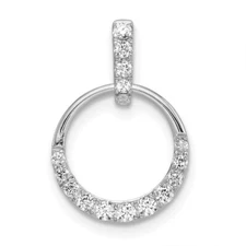 14K White Gold Lab Grown VS/SI FGH Dia Circle Pendant Perfect Gift for Her