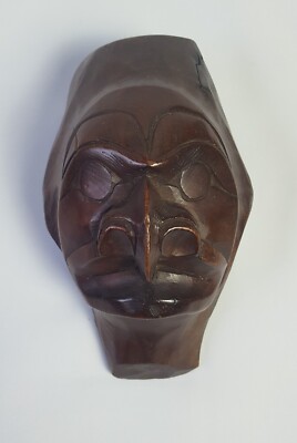 Vintage seltene 1970er Marvin Dana Baker Squamish Stamm geschnitzte Holz Geist Gesichtsmaske