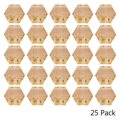 3'' Hexagon Mirror Acrylic Rose Gold Pack of 25 Discs for Arts Crafts Plastic DIY