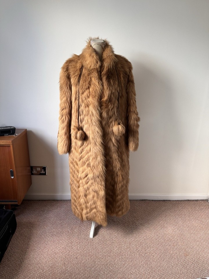 Red Fox Fur Coat Size 10 Real Fur Coat eBay