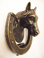 Türklopfer Klopfer A Kopf Über Pferd Messing Brüniert für Tür Tor