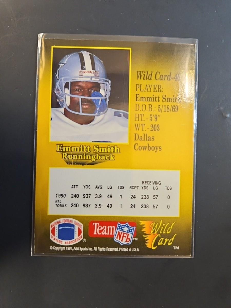 ★NFC DALLAS COWBOYS★PLAYNG CARDS★未開封品★レア 1991 Wild Card #46 EMMITT SMITH Dallas Cowboys Football Card HOF