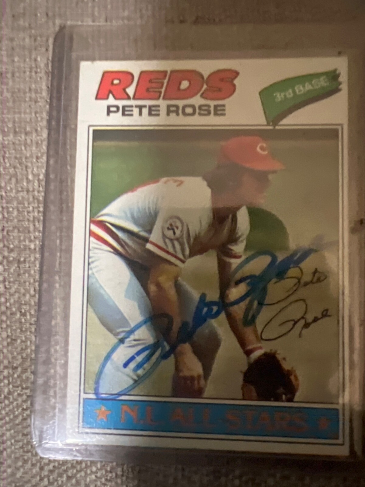 1977 TOPPS #450 Pete Rose Reds PSA DNA Certified Autograph Auto Big Red Machine