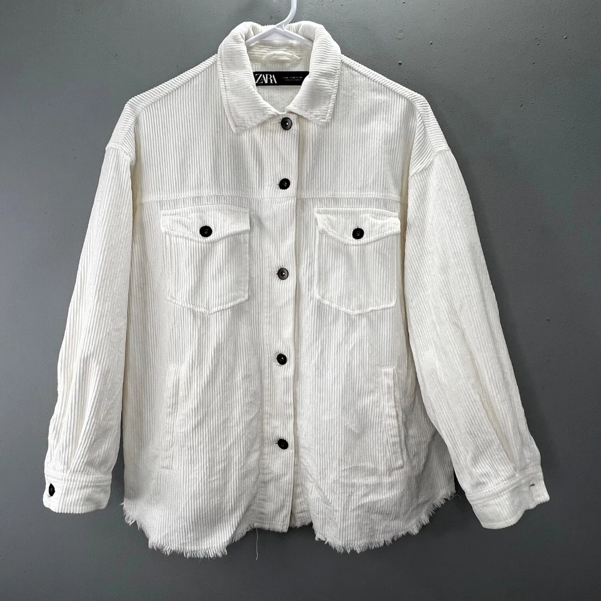 Zara white sales corduroy jacket