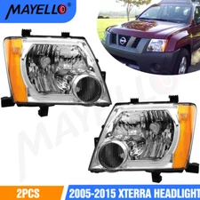 Headlights Assembly Set Chrome For 2005-2015 Nissan Xterra NI2502161 & NI2503161