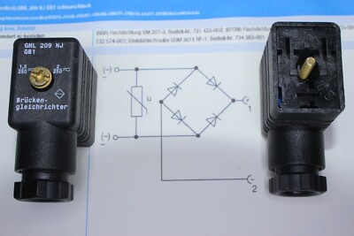 2 Stück Hirschmann Ventilstecker 3polig GML 209 NJ GB1