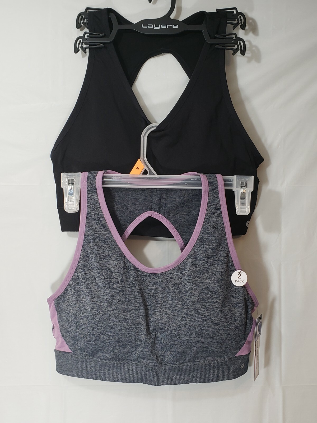 Sports Bra-2packs / Various Sizes-M-XL - Layer 8 Med Support- Yoga, Fitness, Gym-image