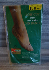 Vtg. K-mart Low Cut Sheer Foot Socks No Band Nylon, Cotton Size 8.5-11