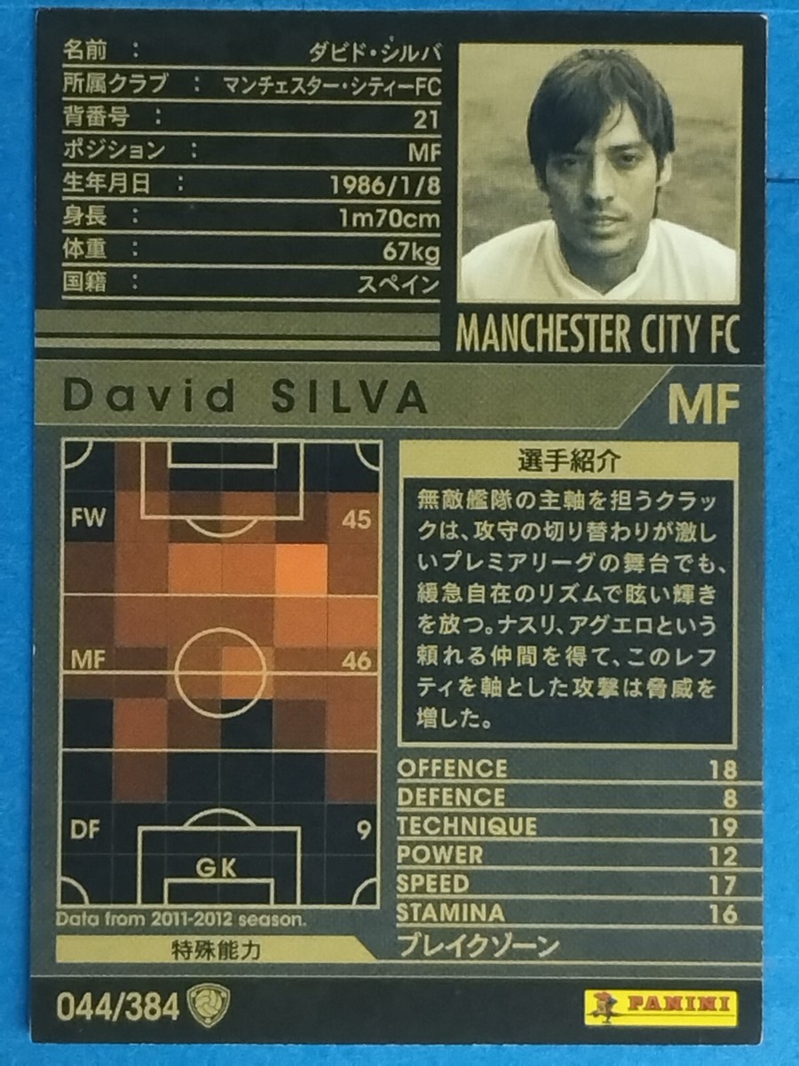 Panini WCCF 044/384 2011-2012 David Silva Japan Pre-Owned | eBay