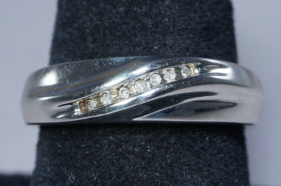 JWBR Sterlingsilber 0,07 ctw natürlicher Diamant Herrenring Größe 10,25