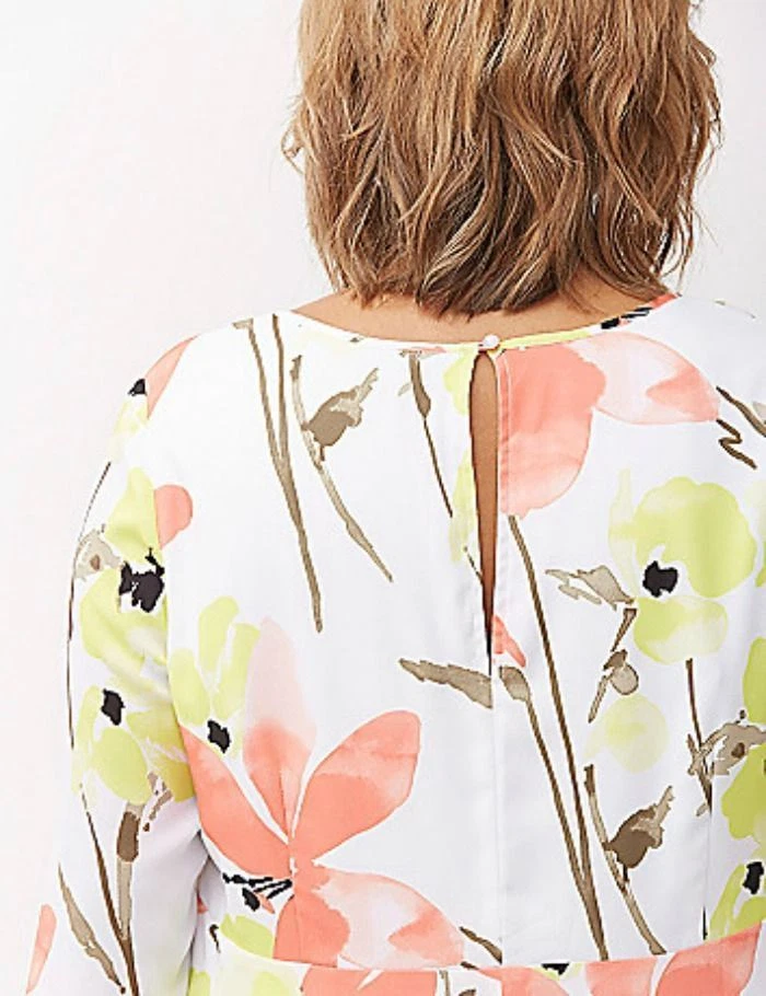 NUEVO CON ETIQUETAS - Vestido Lane Bryant $80 Estampado Retro Floral Gasa Midi 2X 3X 22/24 Foto 4 de 4