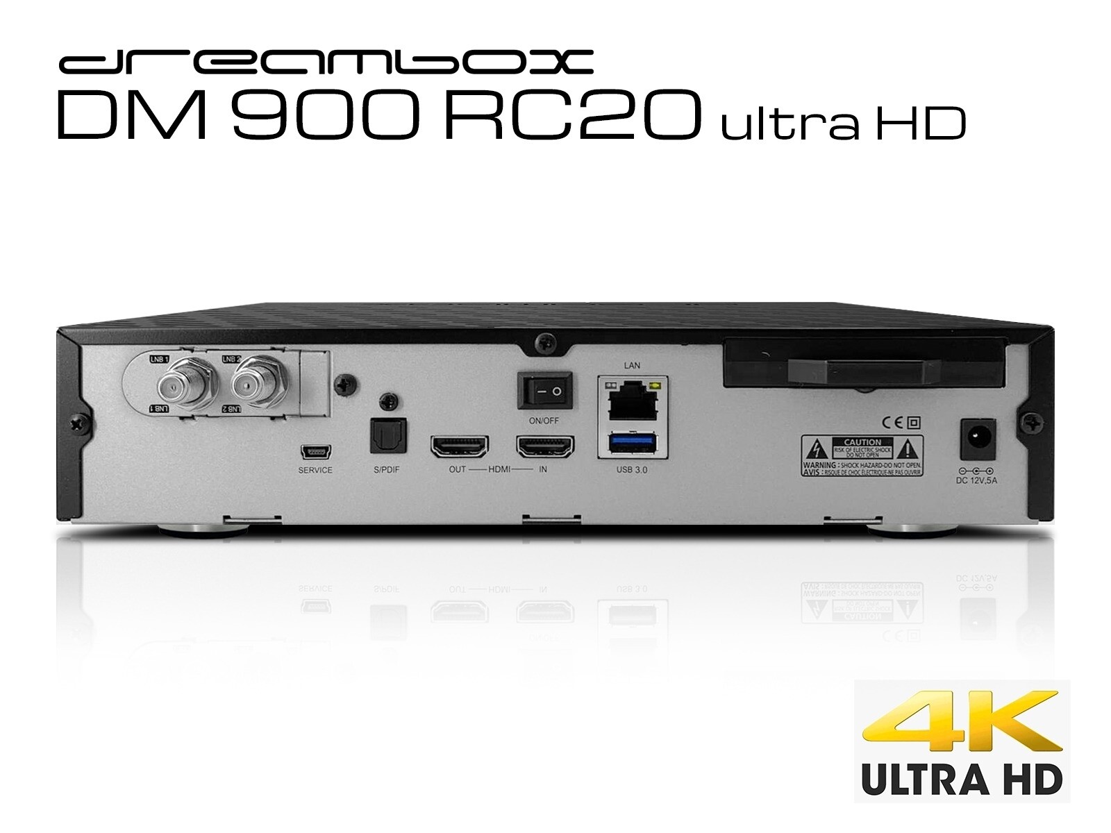 Thumbnail - Dreambox Dm900 Rc20 Uhd 4k 1x Dual Dvb-s2x Ms Tuner E2 Linux Pvr Ready