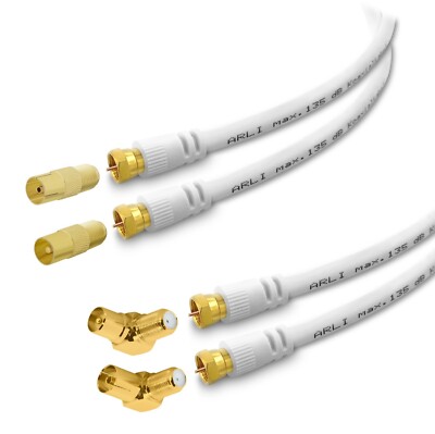 15m TV Kabel Anschlusskabel Antennenkabel vergoldet 135dB Koaxialkabel 4K UHD 8K