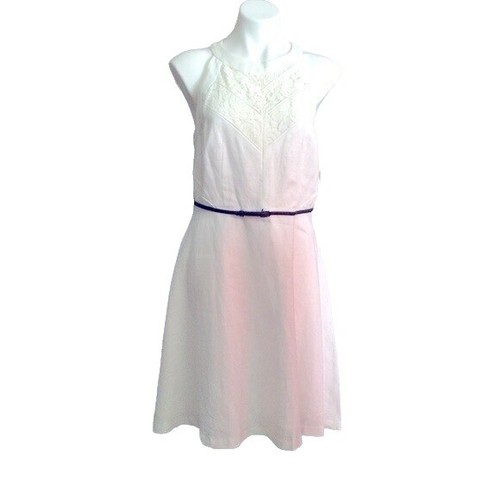 Donna Morgan Pink Lace Sleeveless Dress Belted Size 4 (y) | eBay