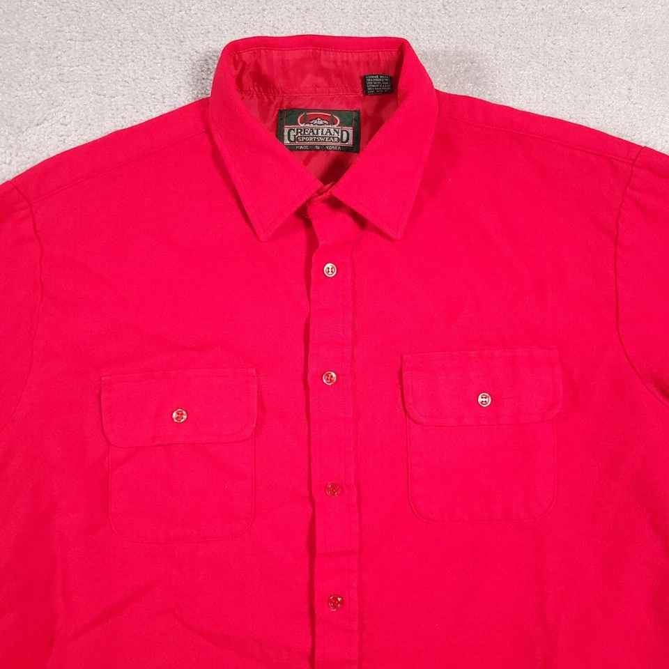 Greatland Sportswear Button Up Shirt Mens Large Red Long Sleeve Outdoors - Image 3 of 4