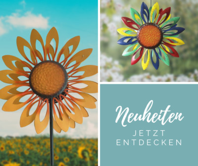 CIM Doppelwindrad Windräder Windspiel Garten Metall bunt Gartenstecker Design