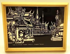 VINTAGE Inside the Emerald Buddha Temple in Bangkok Thailand art culture history