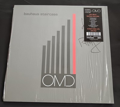 OMD - BAUHAUS STAIRCASE SIGNED Red Vinyl Autographed ORCHESTRAL MANOEUVRES DARK